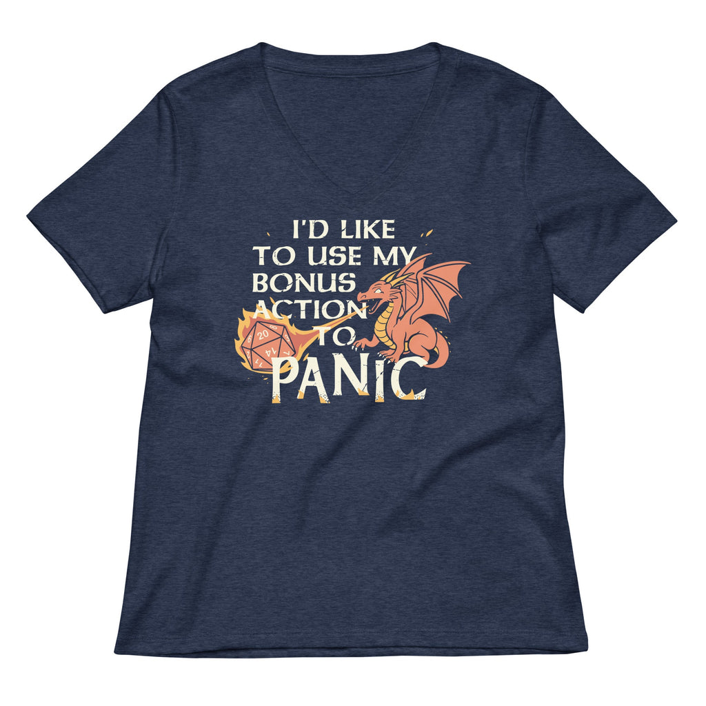 I'd Like To Use My Bonus Action To Panic Women's V-Neck Tee