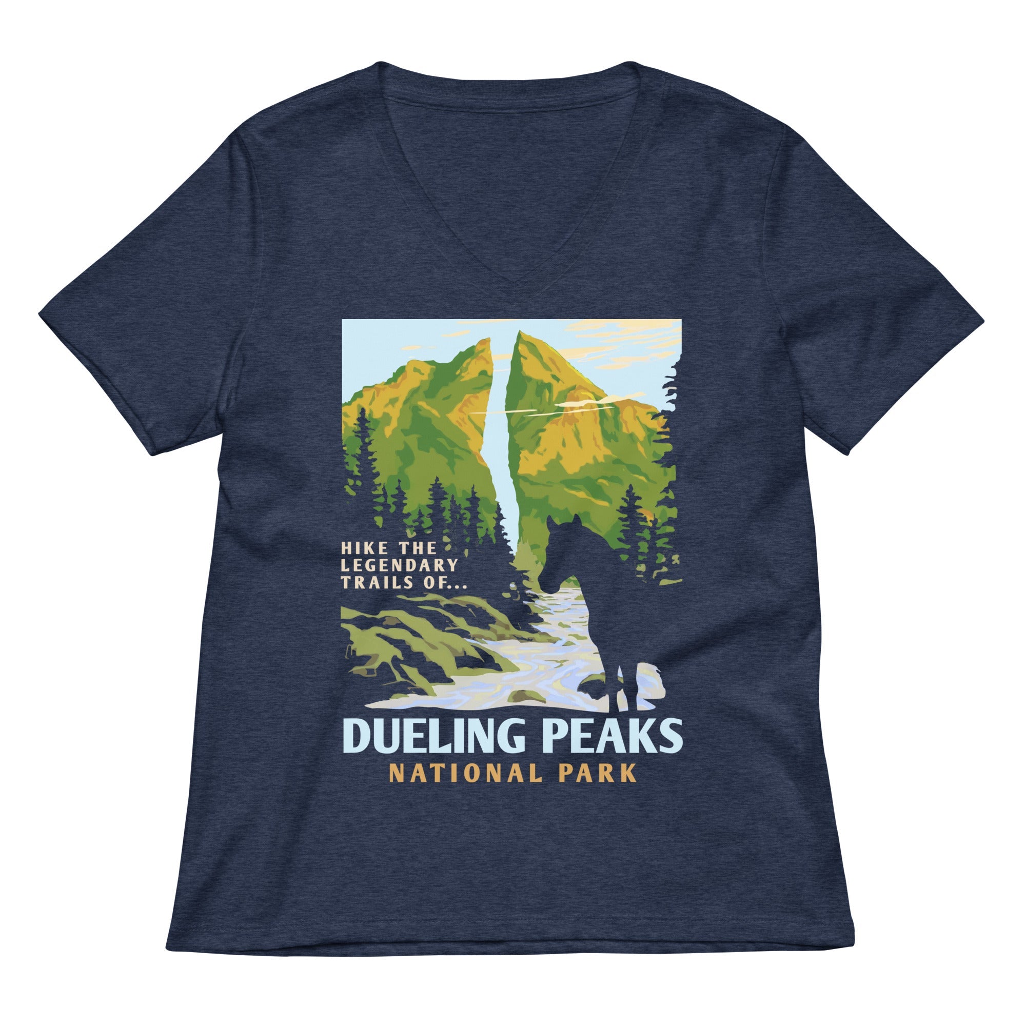 Dueling Peaks National Park Women's V-Neck Tee