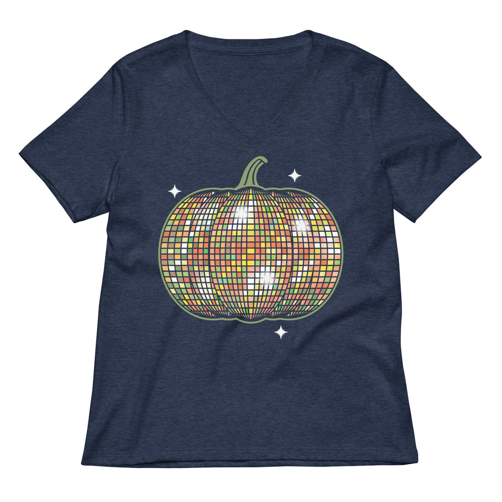 Disco Pumpkin Women's V-Neck Tee