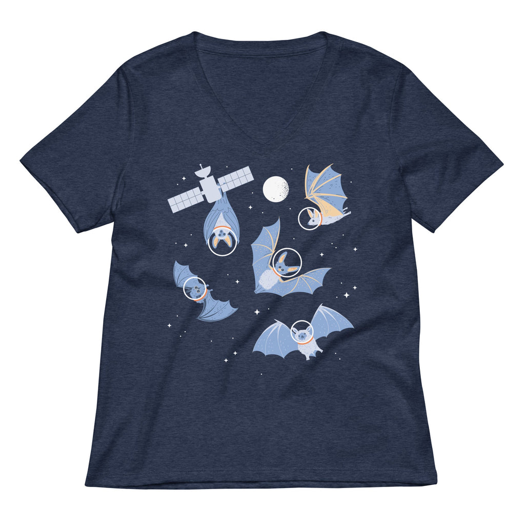 Bats In Space Women's V-Neck Tee