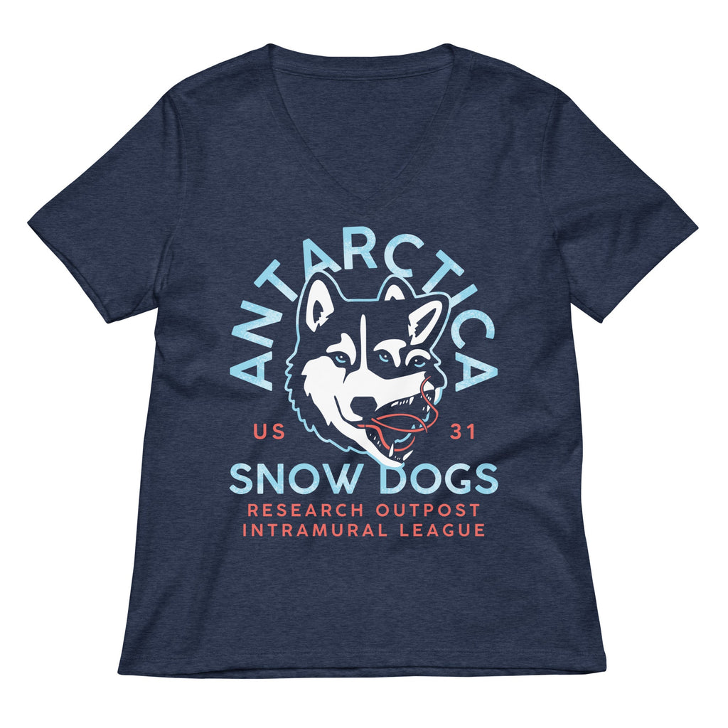 Antarctica Snow Dogs Women's V-Neck Tee