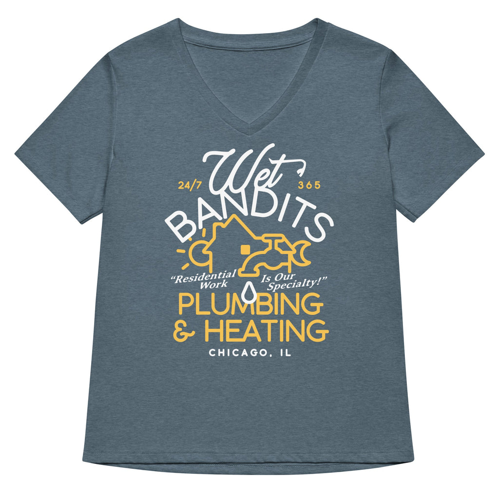 Wet Bandits Plumbing & Heating Women's V-Neck Tee