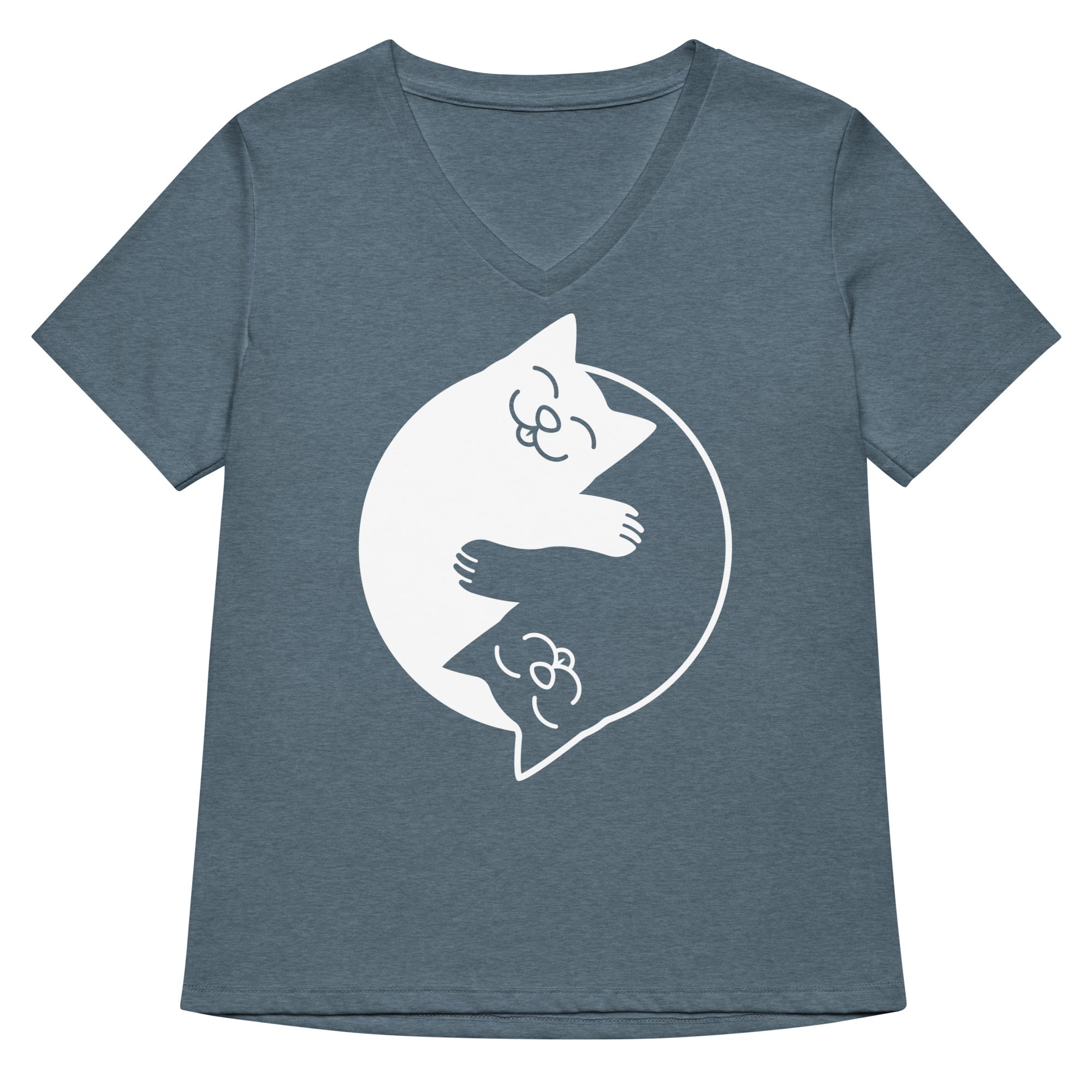 Yin Yang Cats Women's V-Neck Tee