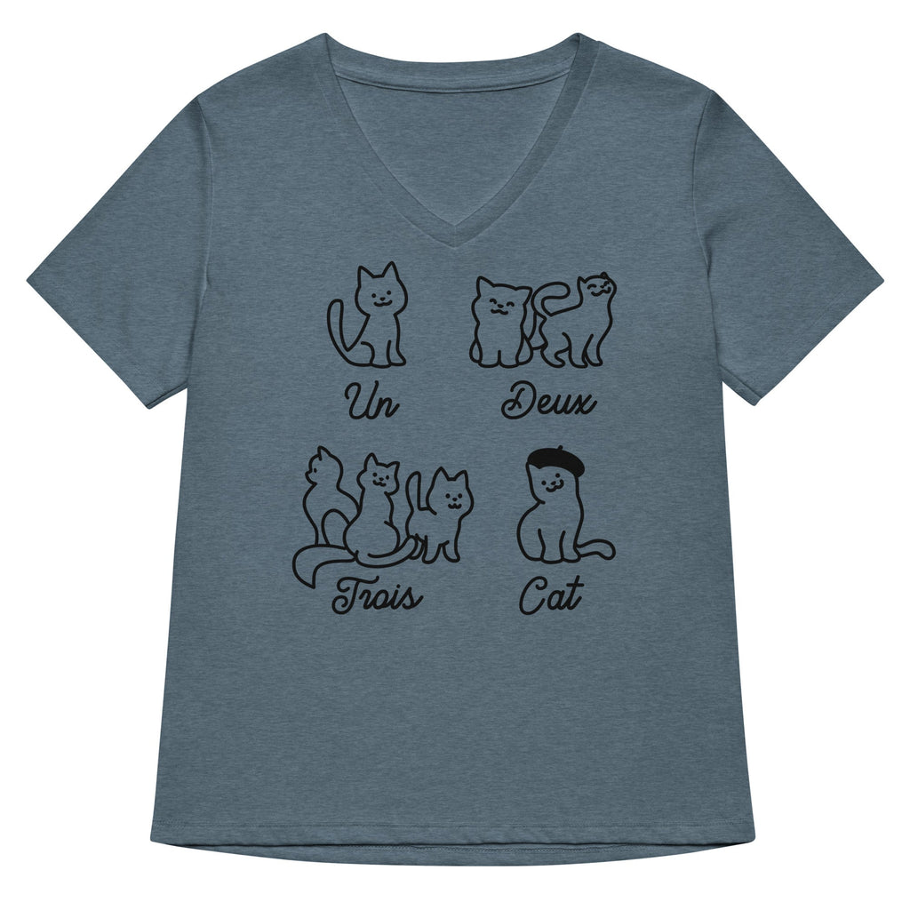 Un Deux Trois Cat Women's V-Neck Tee