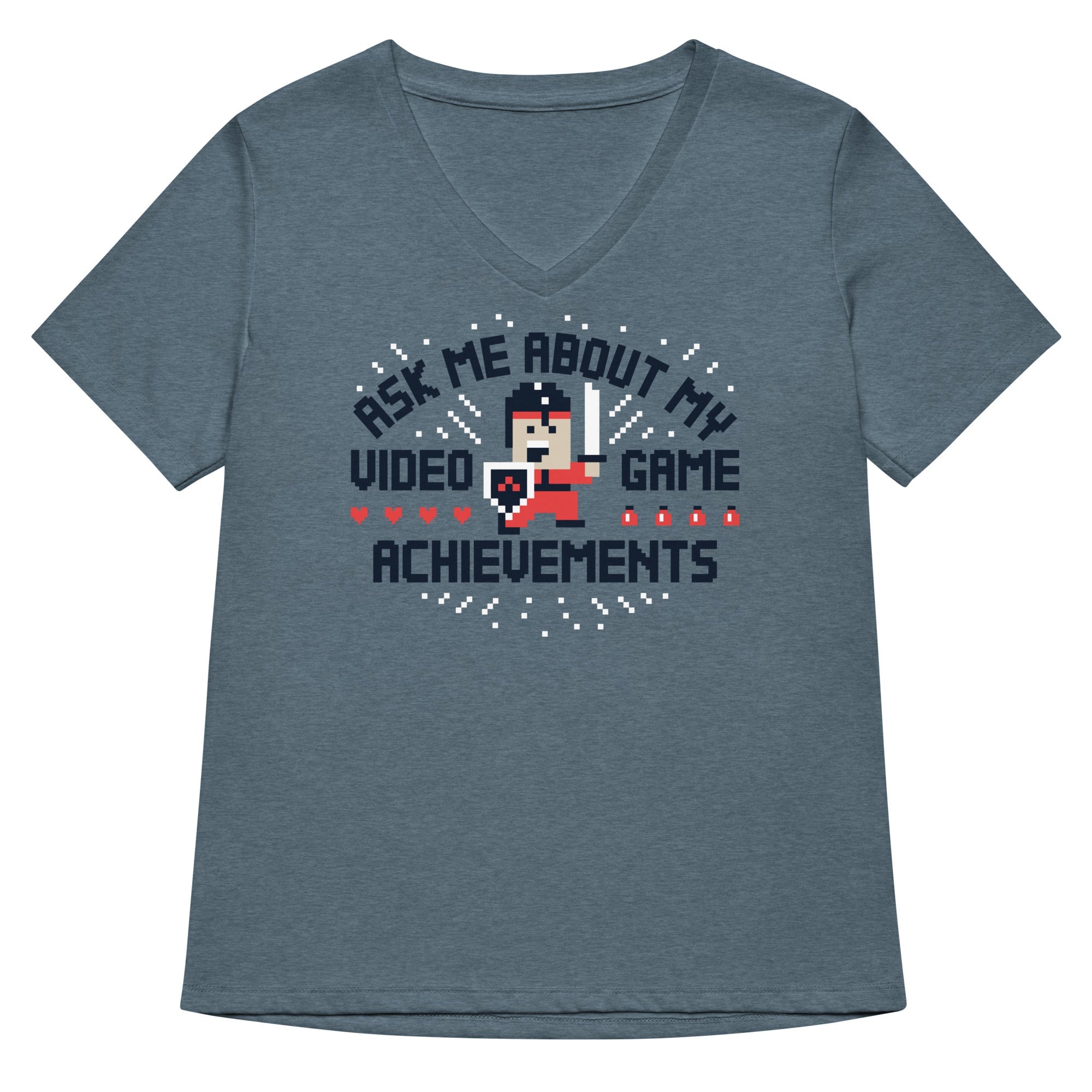 Ask Me About My Video Game Achievements Women's V-Neck Tee