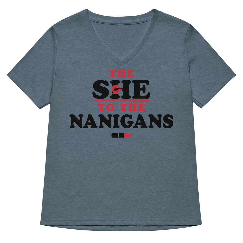 The She To The Nanigans Women's V-Neck Tee