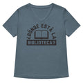 Donde Esta La Biblioteca? Women's V-Neck Tee