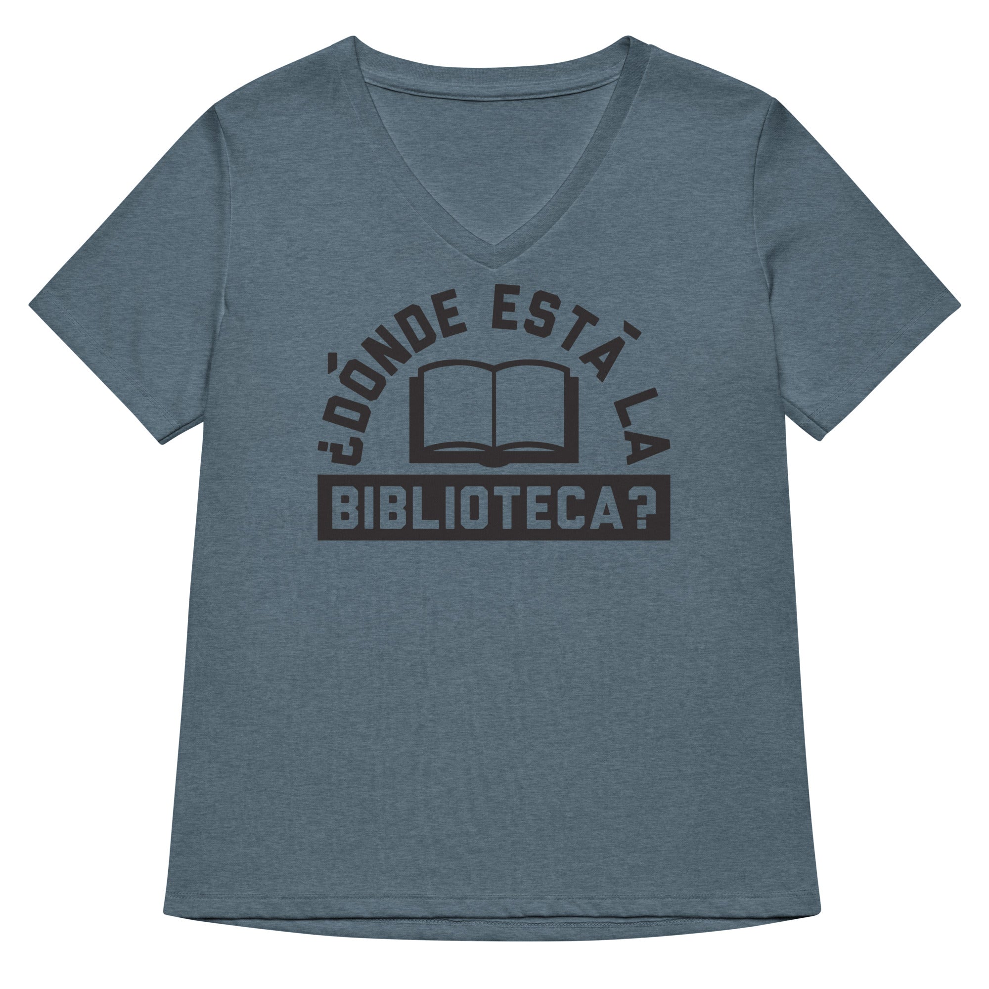 Donde Esta La Biblioteca? Women's V-Neck Tee