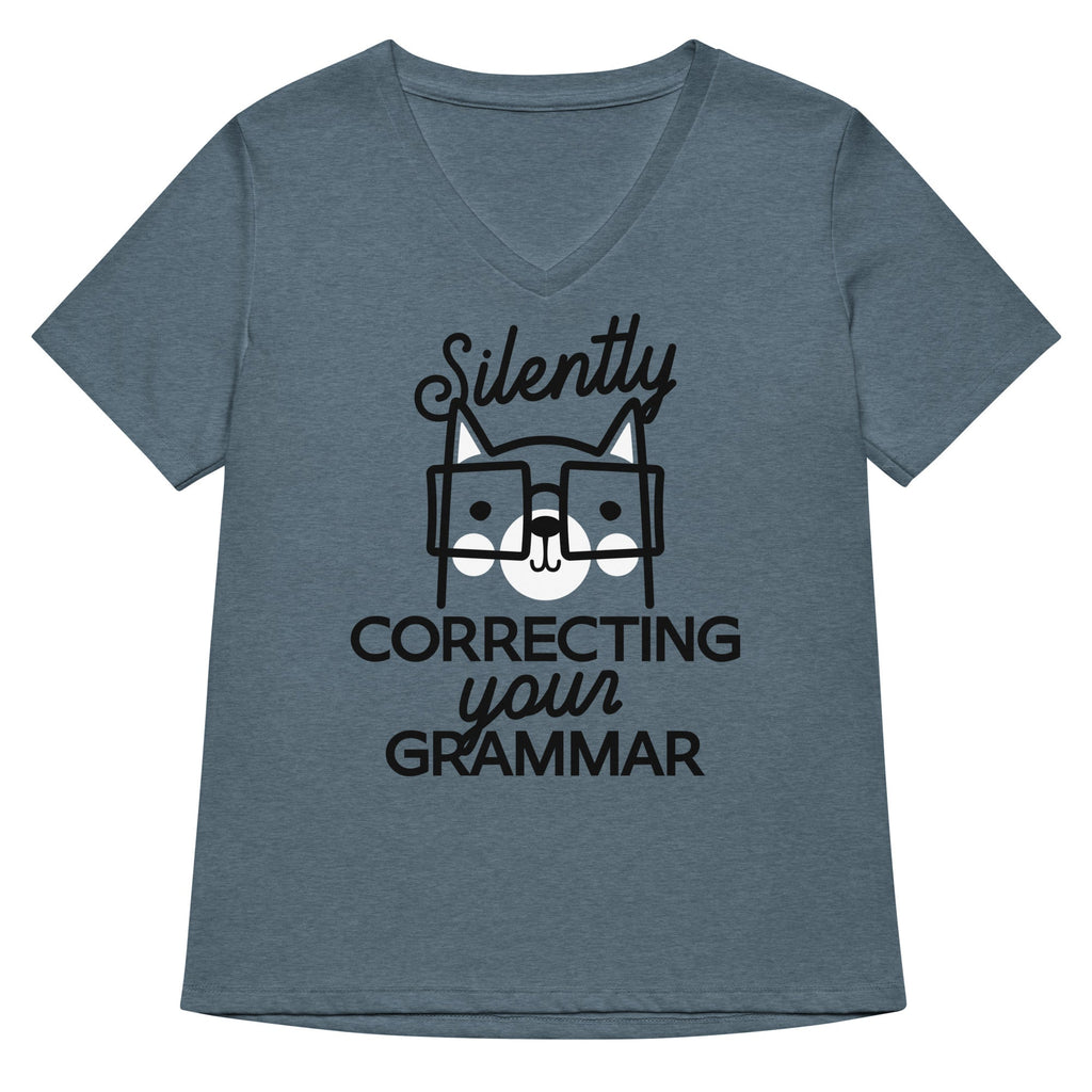 Silently Correcting Your Grammar Women's V-Neck Tee