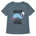Polite Also Feral Women's V-Neck Tee