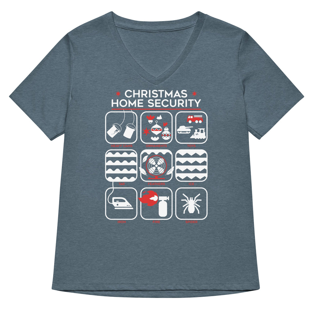 Christmas Home Security Women's V-Neck Tee
