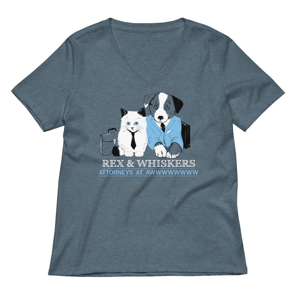 Rex and Whiskers Attorneys Women's V-Neck Tee