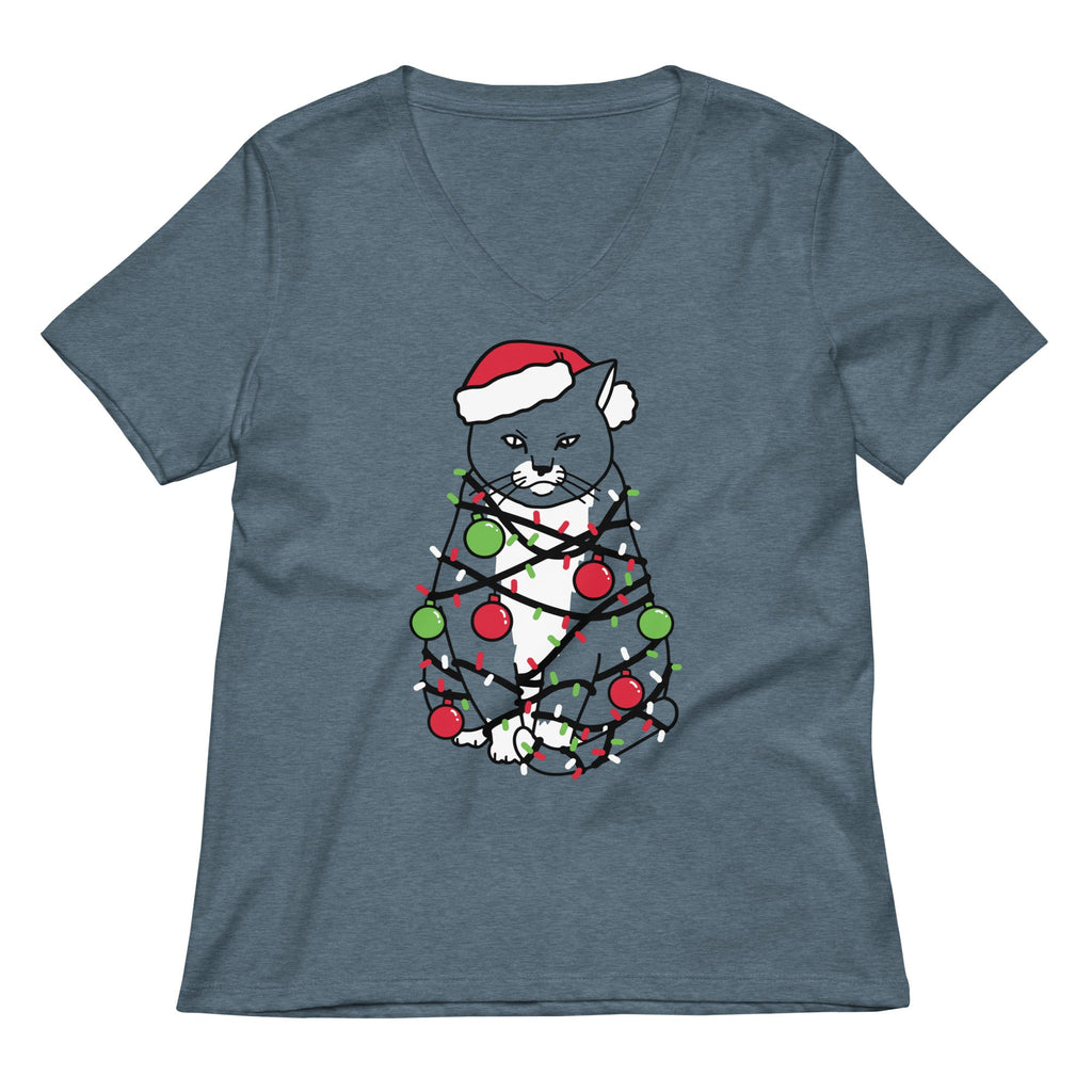 Meowy Christmas Women's V-Neck Tee