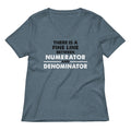 There Is A Fine Line Between Numerator And Denominator Women's V-Neck Tee