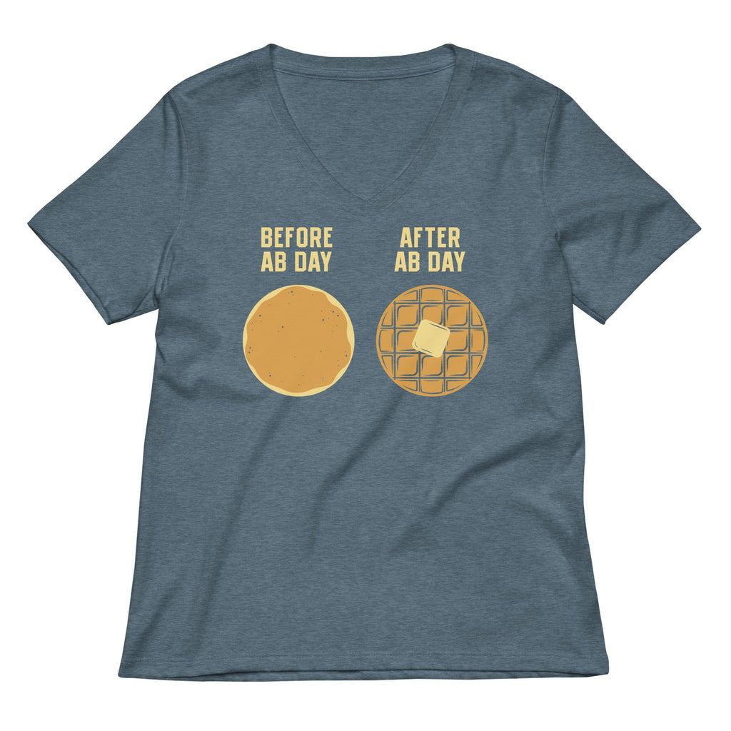 Before Ab Day After Ab Day Women's V-Neck Tee