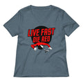 Live Fast Die Red Women's V-Neck Tee
