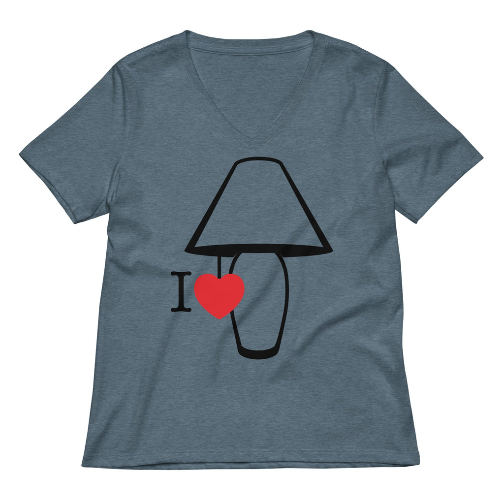 I Love Lamp Women's V-Neck Tee