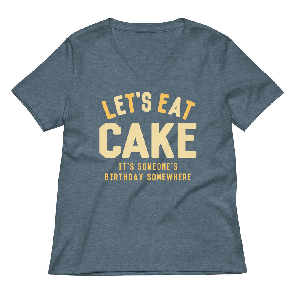 Let's Eat Cake Women's V-Neck Tee