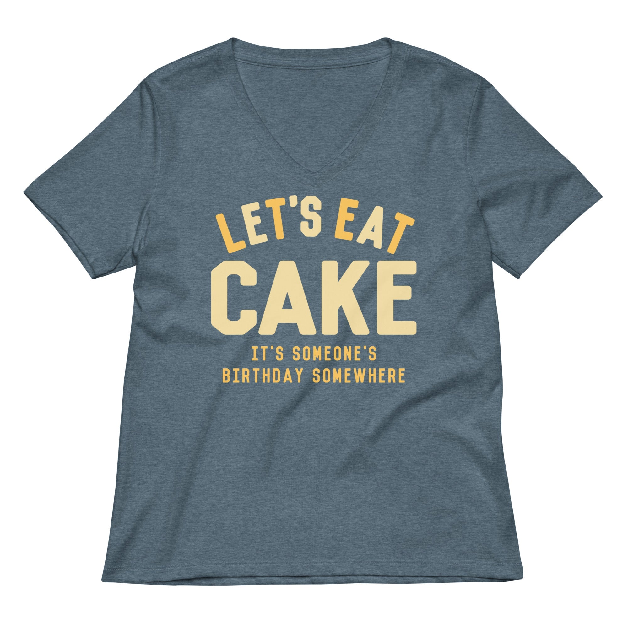 Let's Eat Cake Women's V-Neck Tee