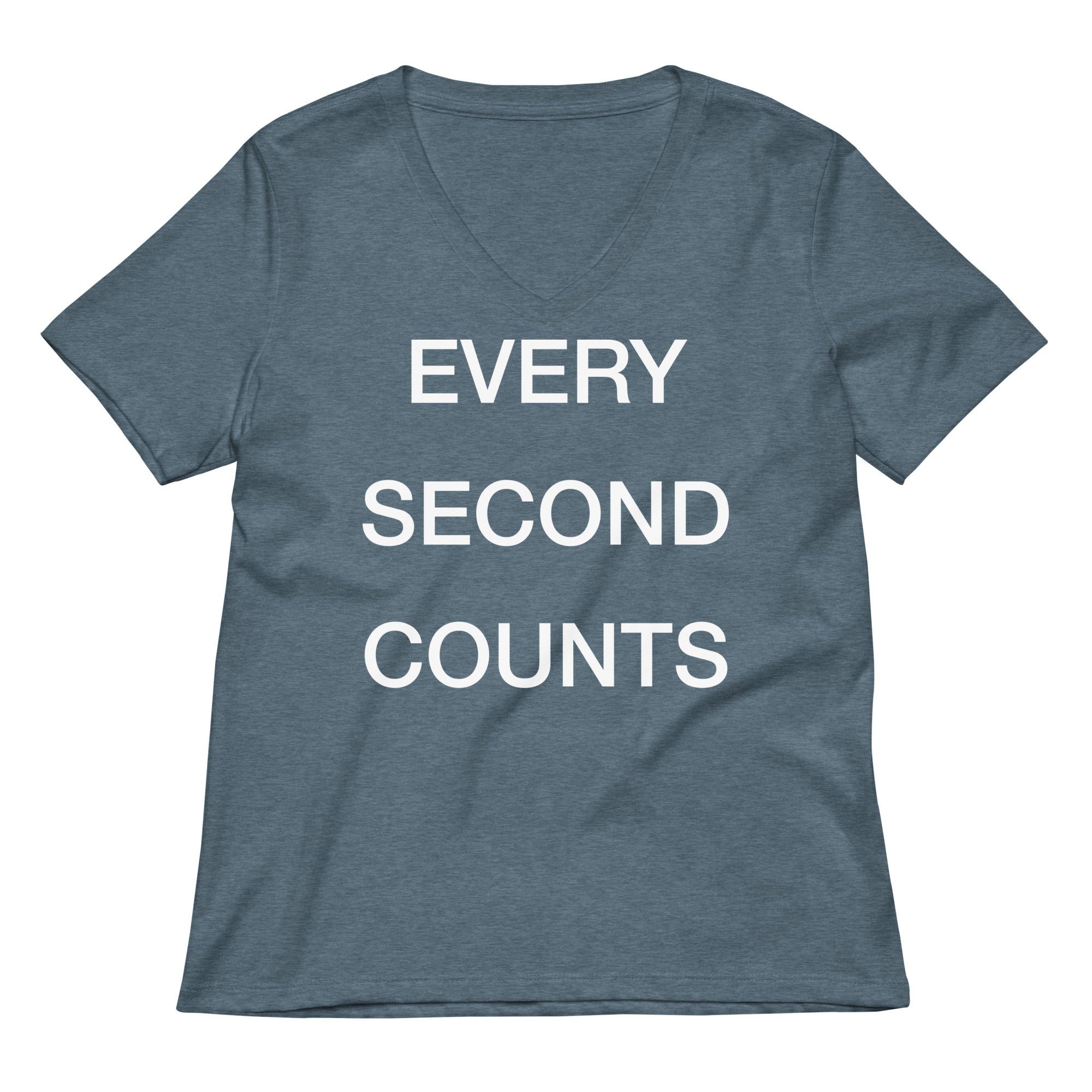 Every Second Counts Women's V-Neck Tee