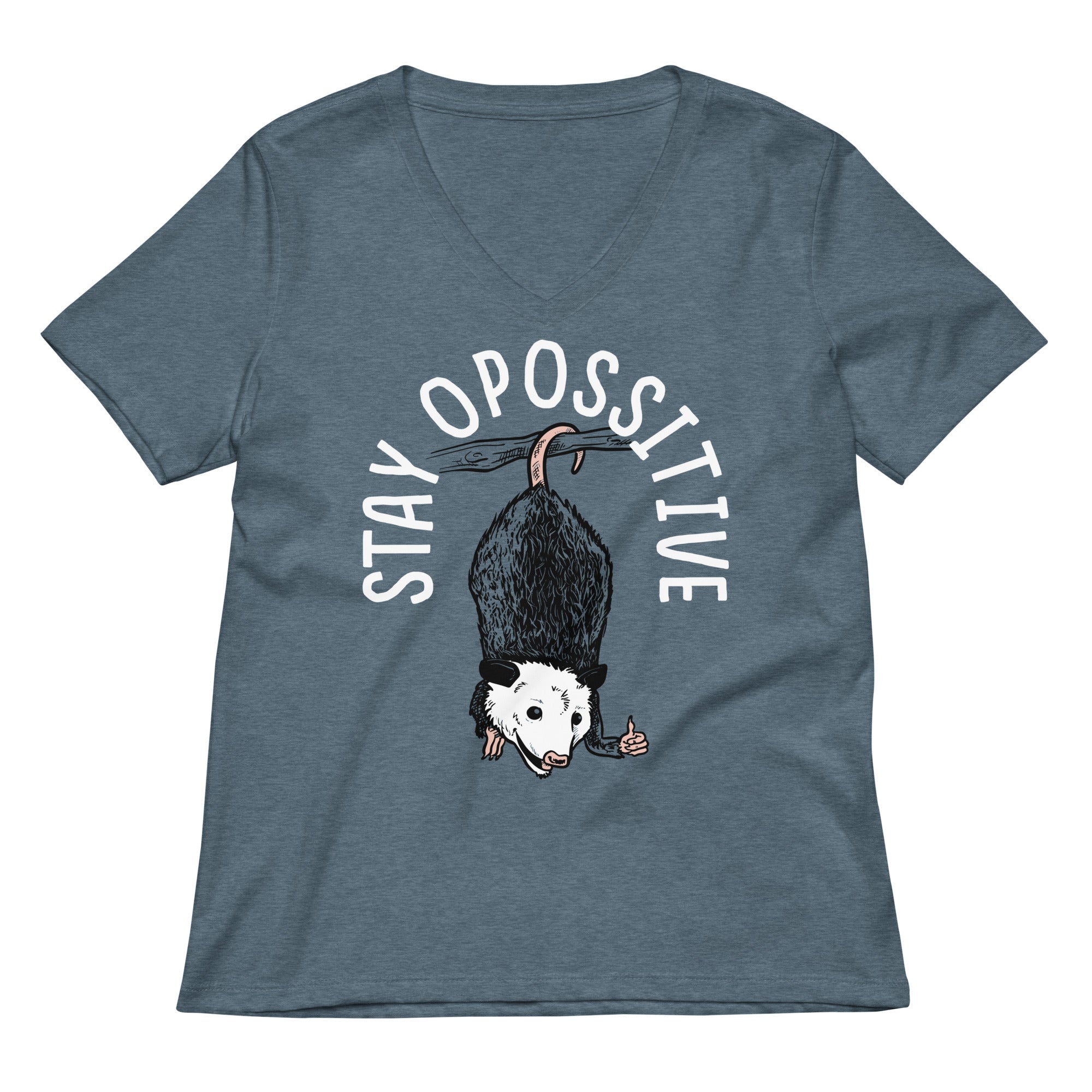 Stay Opossitive Women's V-Neck Tee