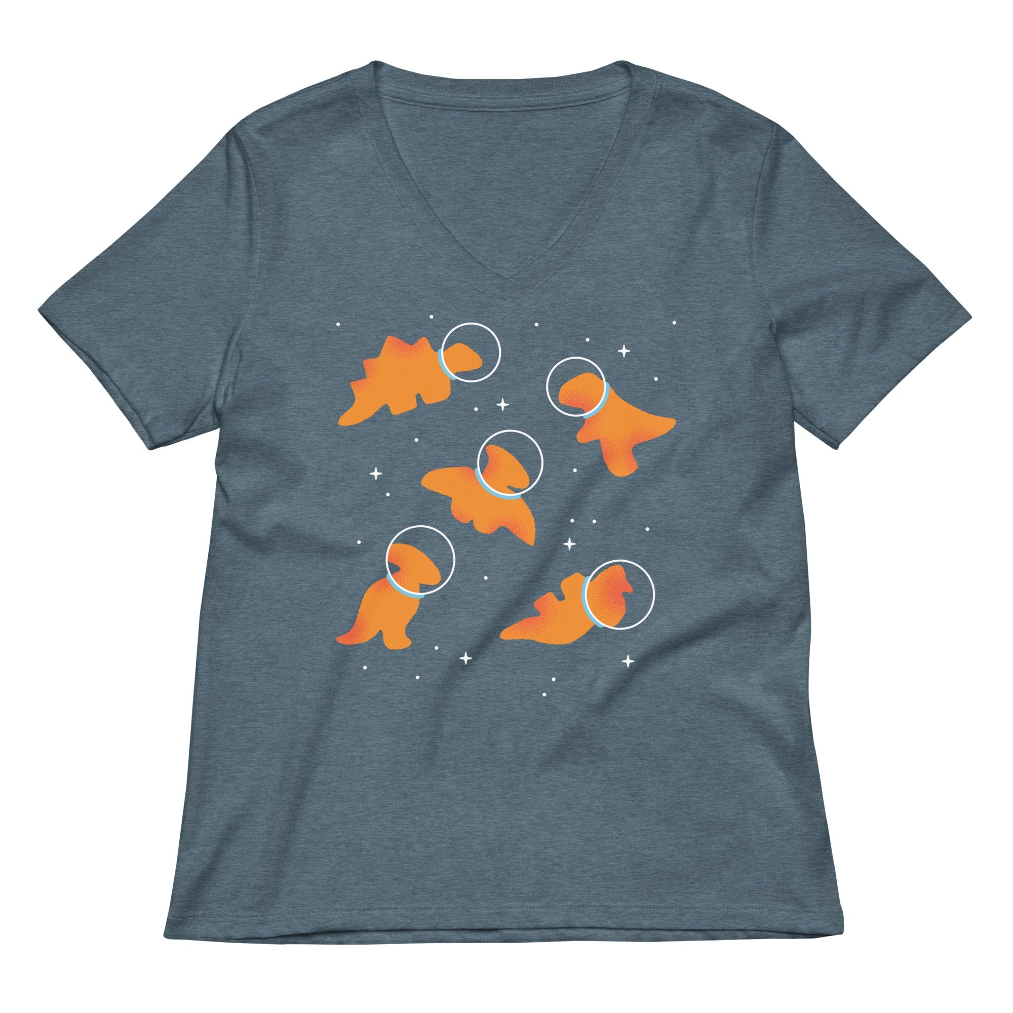 Dino Nugs In Space Women's V-Neck Tee