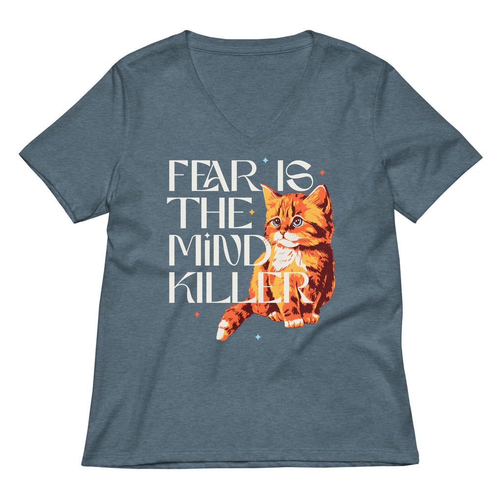 Fear Is The Mind Killer Cat Women's V-Neck Tee
