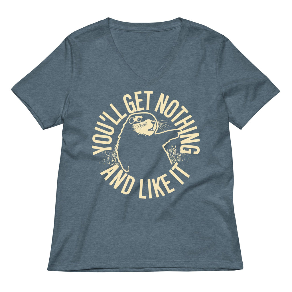 You'll Get Nothing And Like It Women's V-Neck Tee