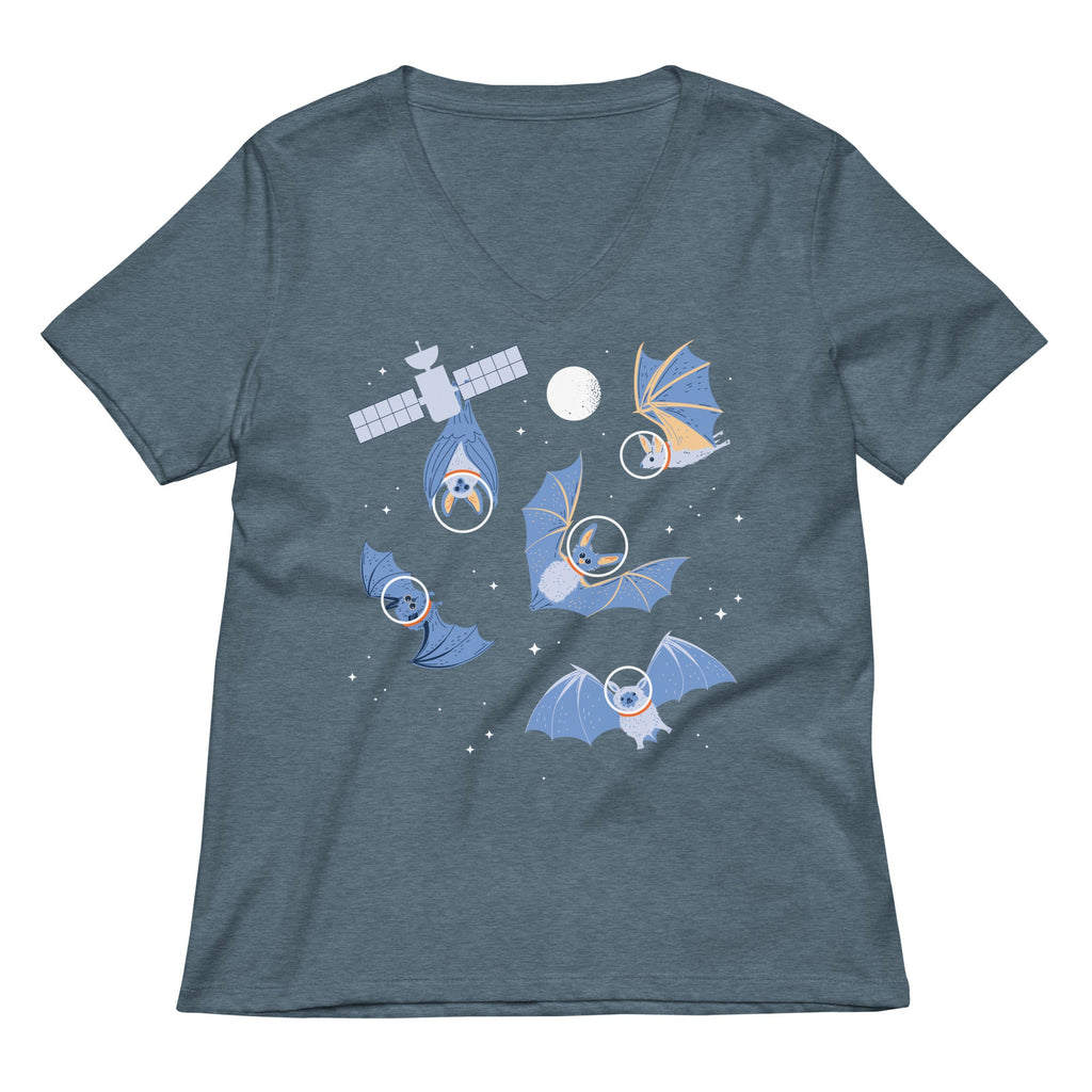 Bats In Space Women's V-Neck Tee