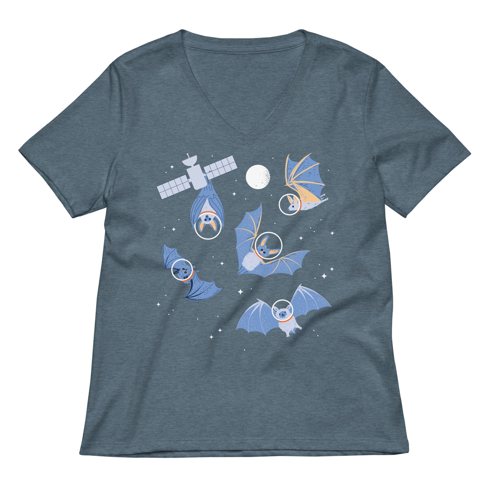 Bats In Space Women's V-Neck Tee