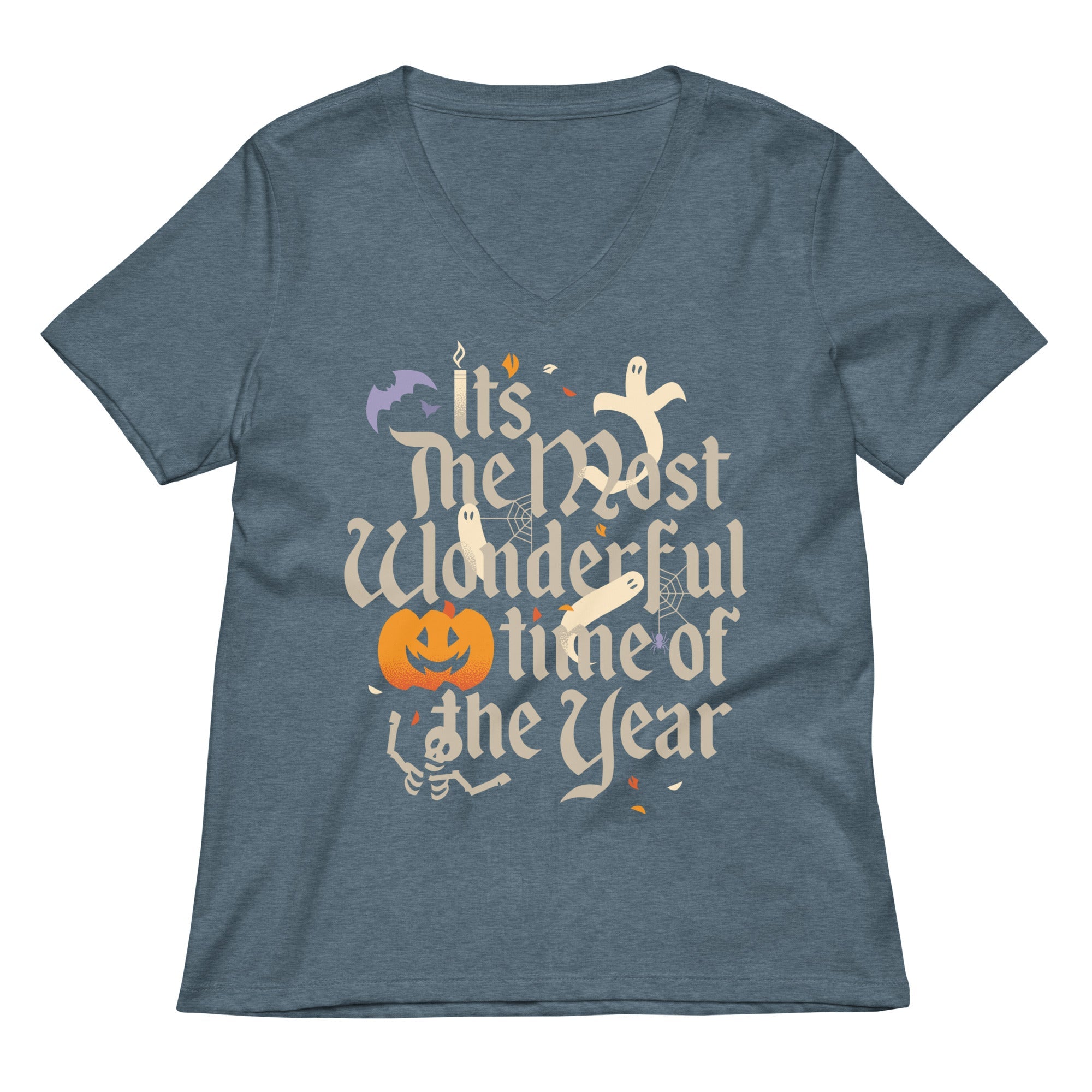 It's The Most Wonderful Time Of The Year Halloween Women's V-Neck Tee