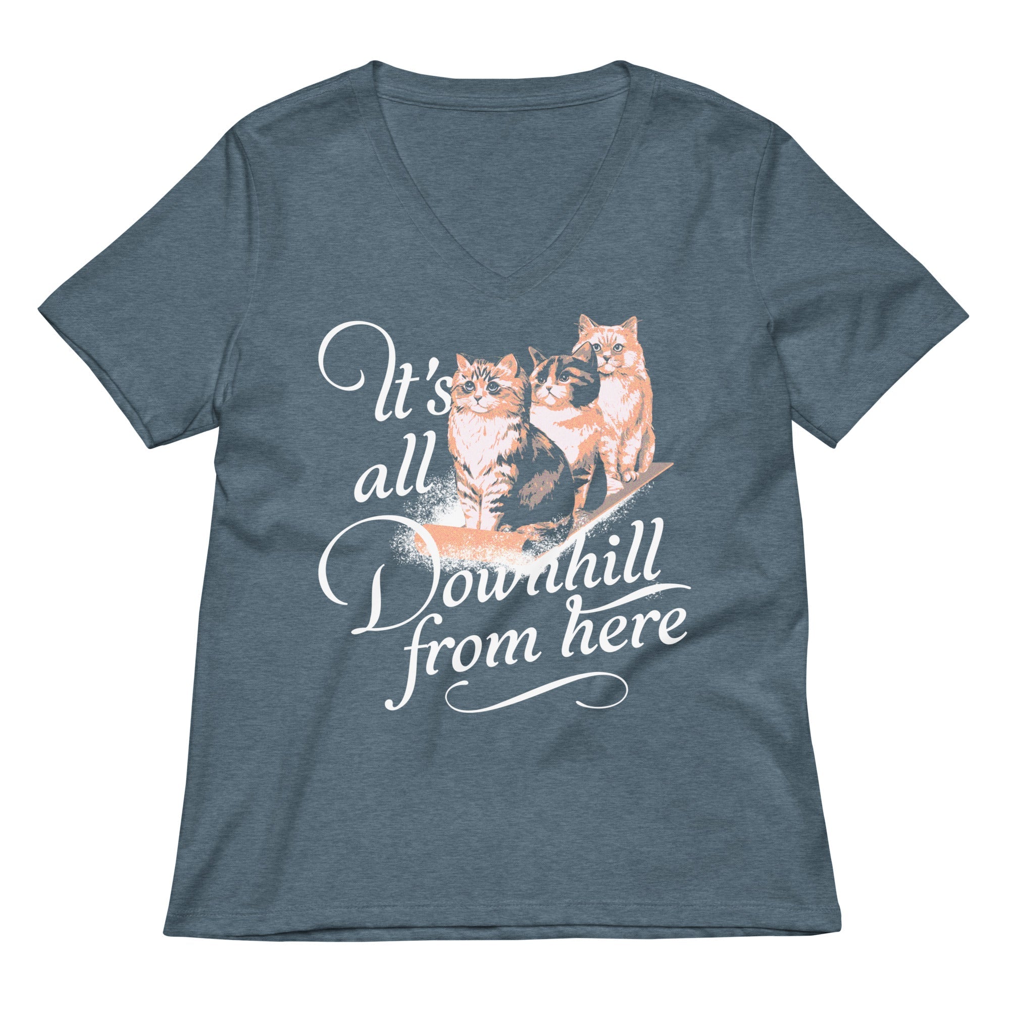It's All Downhill From Here Women's V-Neck Tee