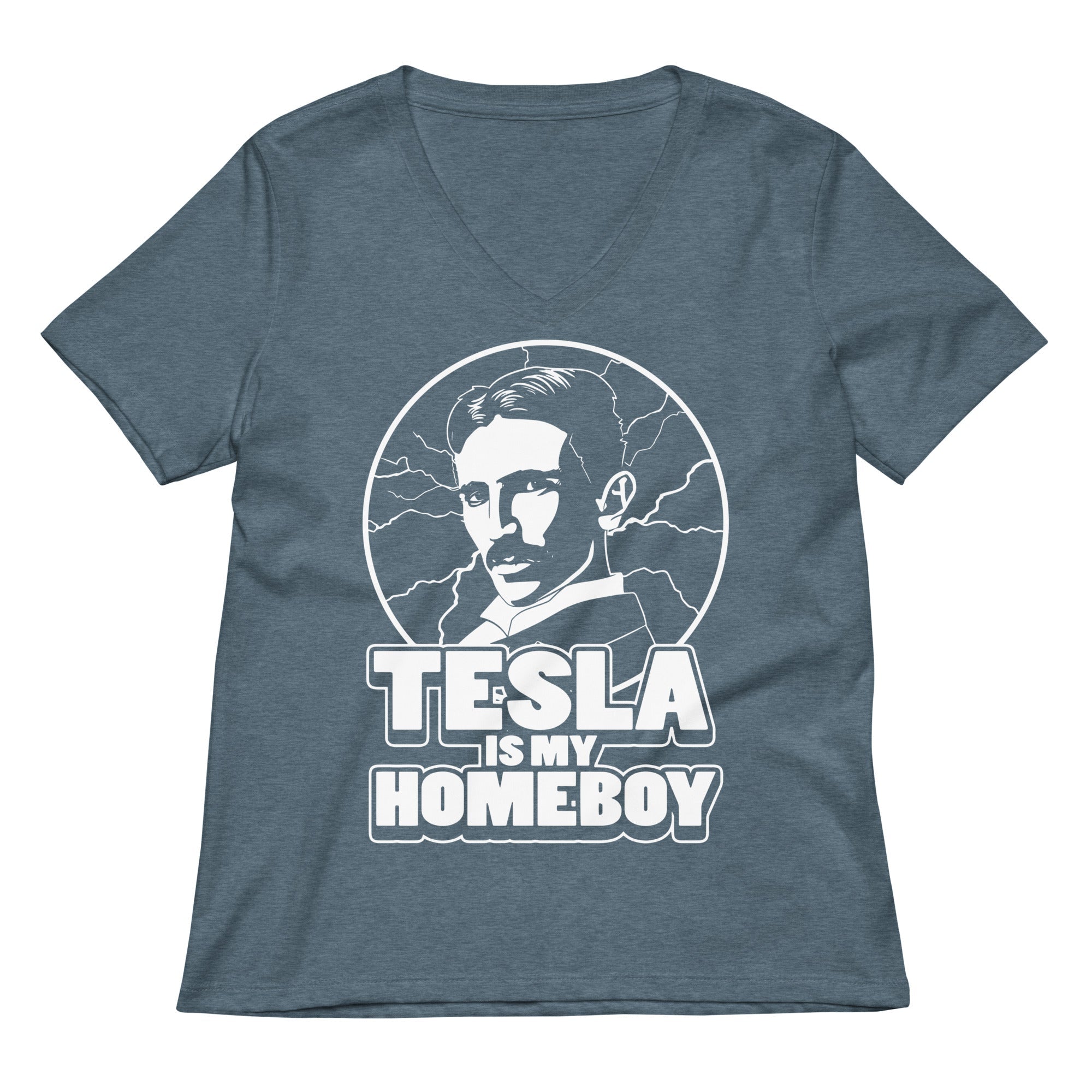Tesla Is My Homeboy Women's V-Neck Tee