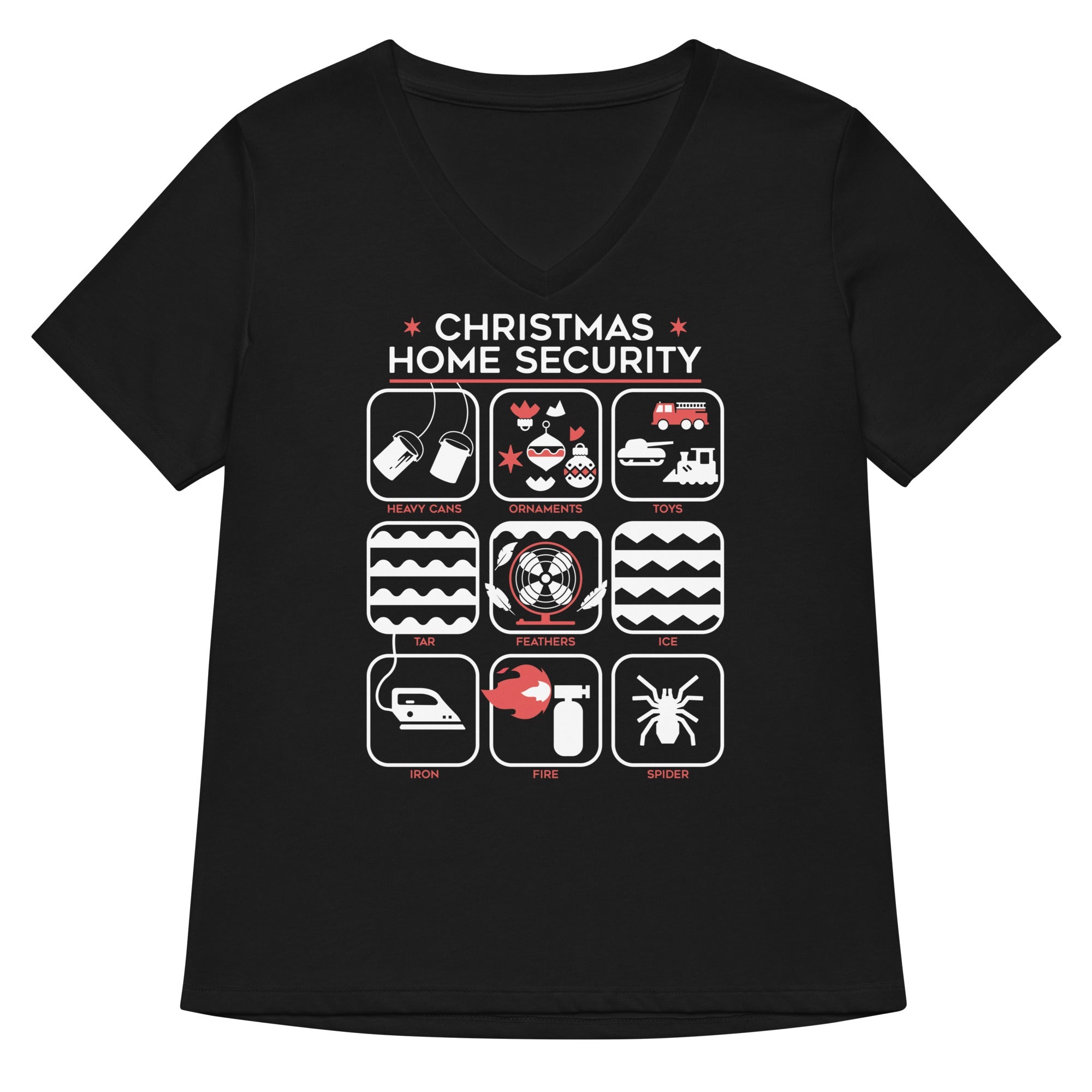 Christmas Home Security Women's V-Neck Tee