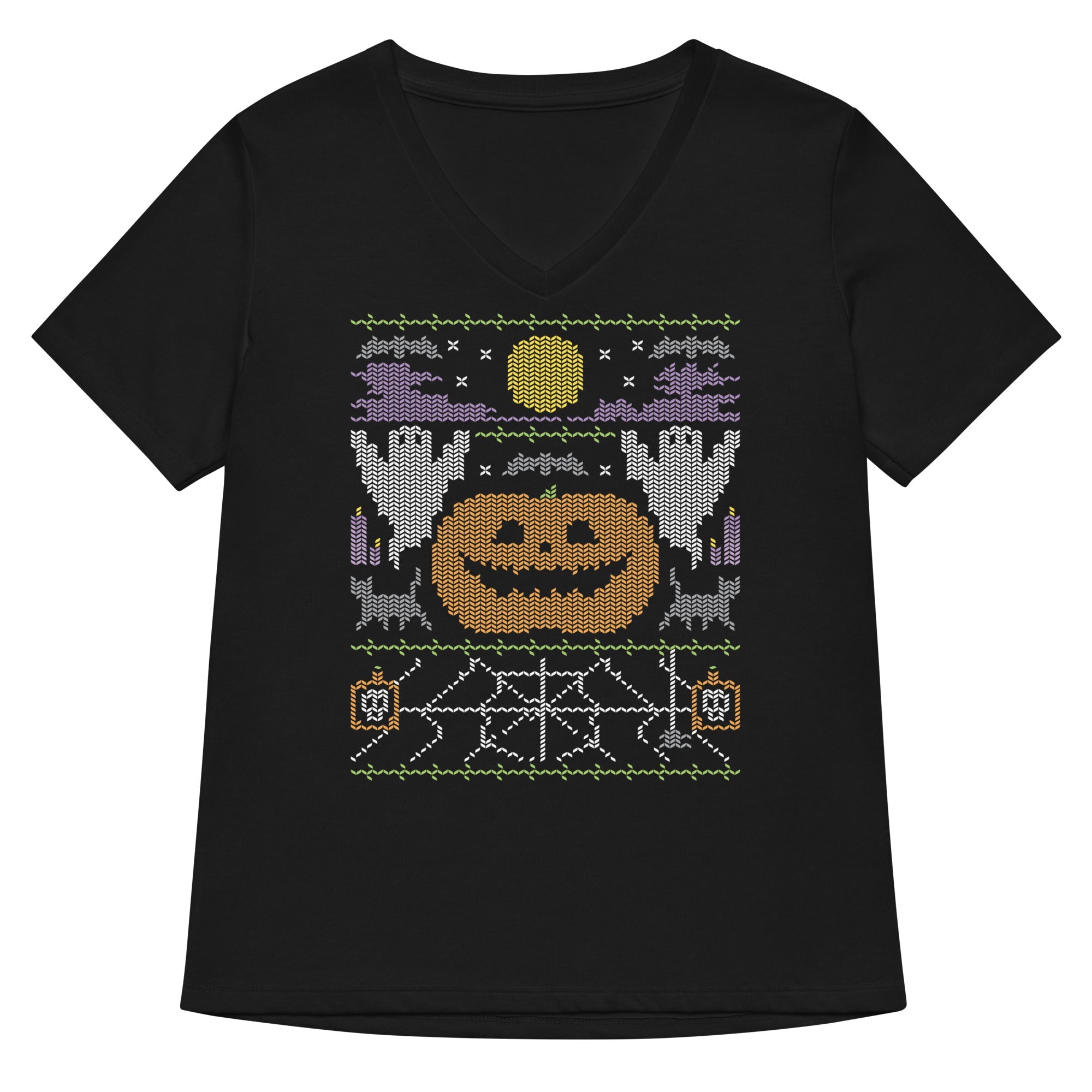Ugly Halloween Sweater Women's V-Neck Tee