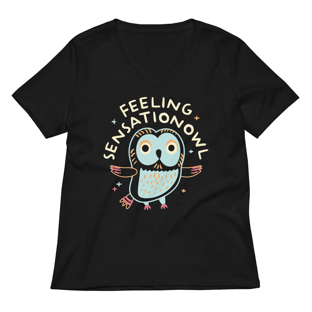 Feeling Sensationowl Women's V-Neck Tee