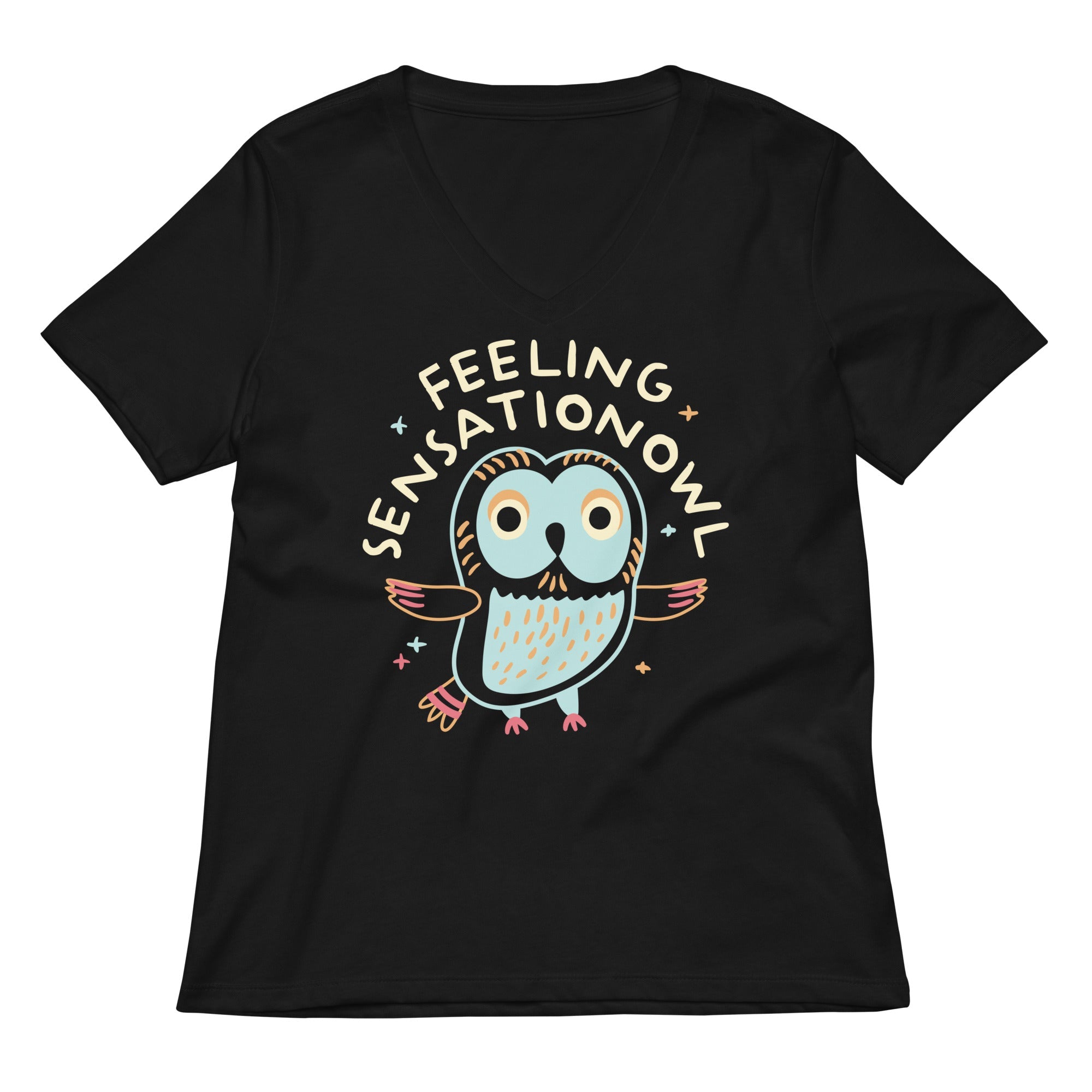 Feeling Sensationowl Women's V-Neck Tee