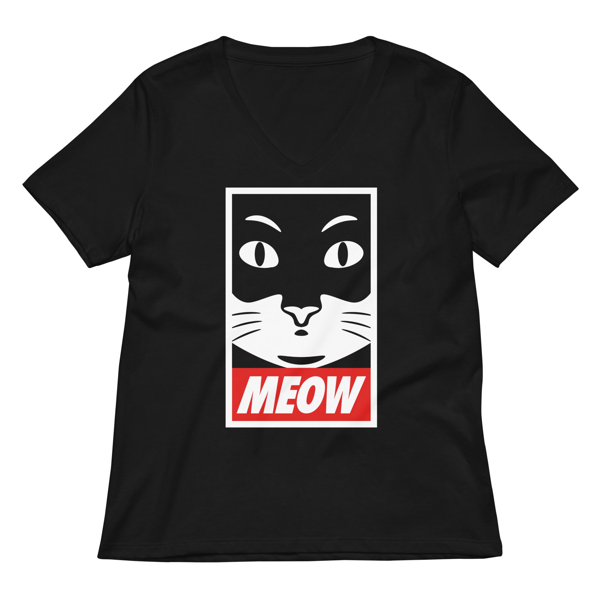 Meow Women's V-Neck Tee