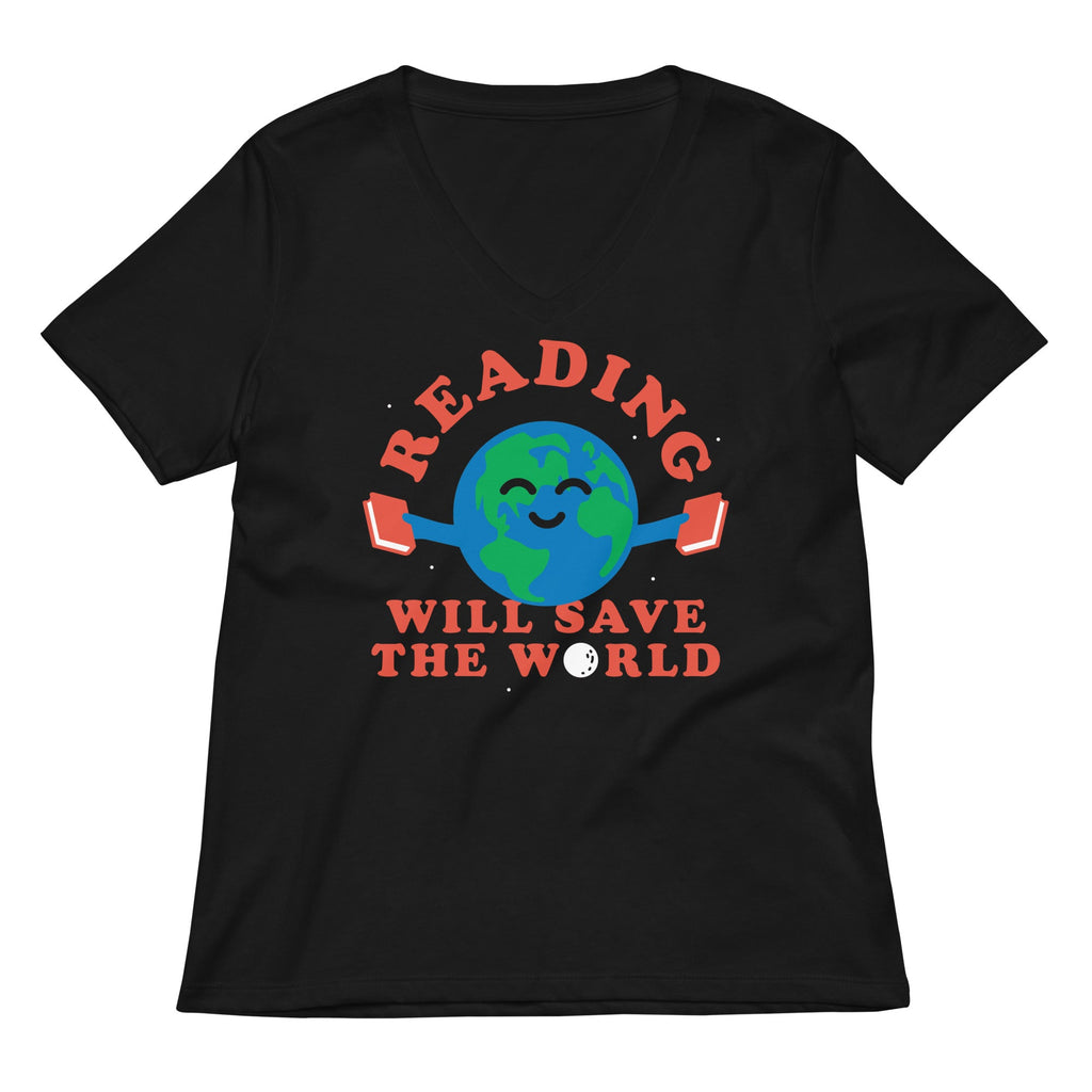 Reading Will Save The World Women's V-Neck Tee