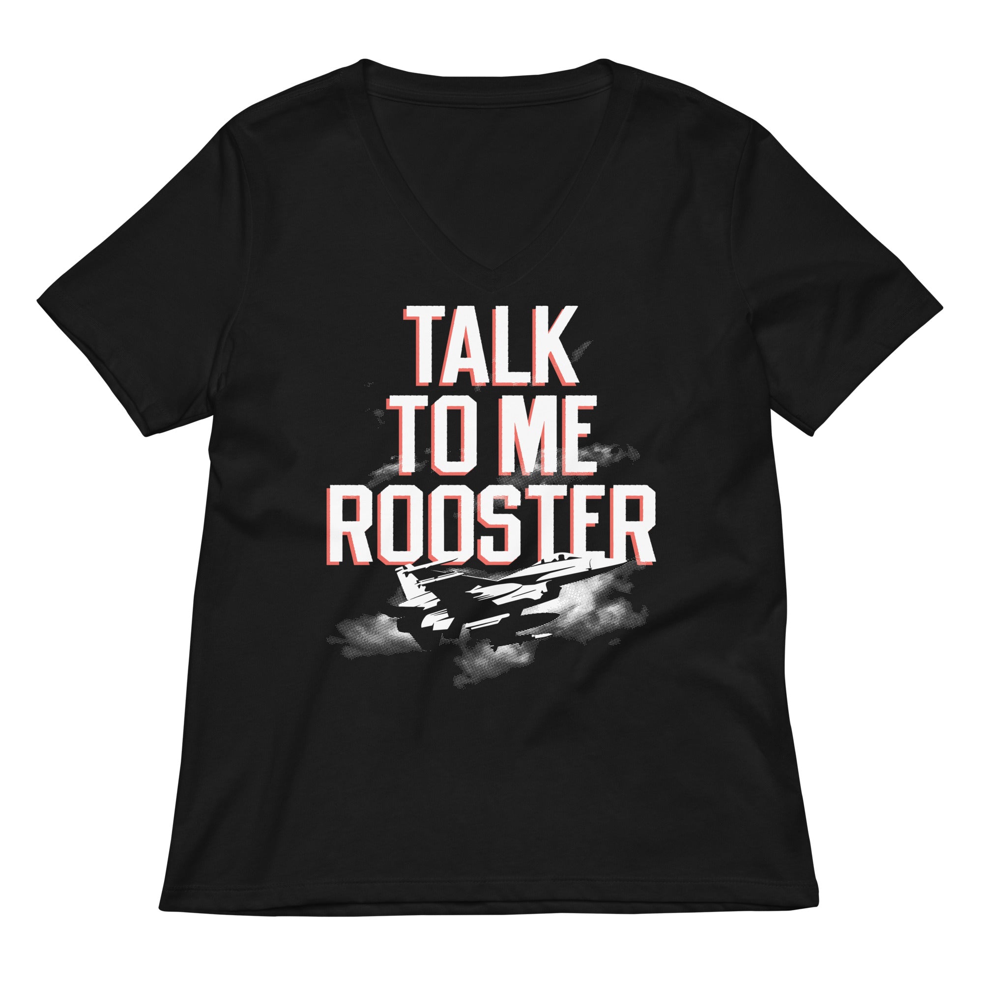 Talk To Me Rooster Women's V-Neck Tee