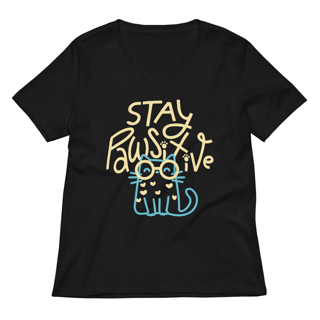 Stay Pawsitive Women's V-Neck Tee