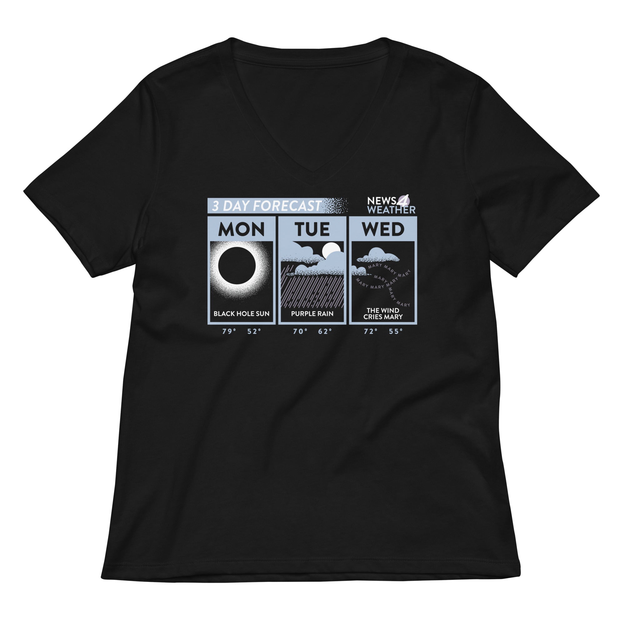 3 Day Forecast Women's V-Neck Tee