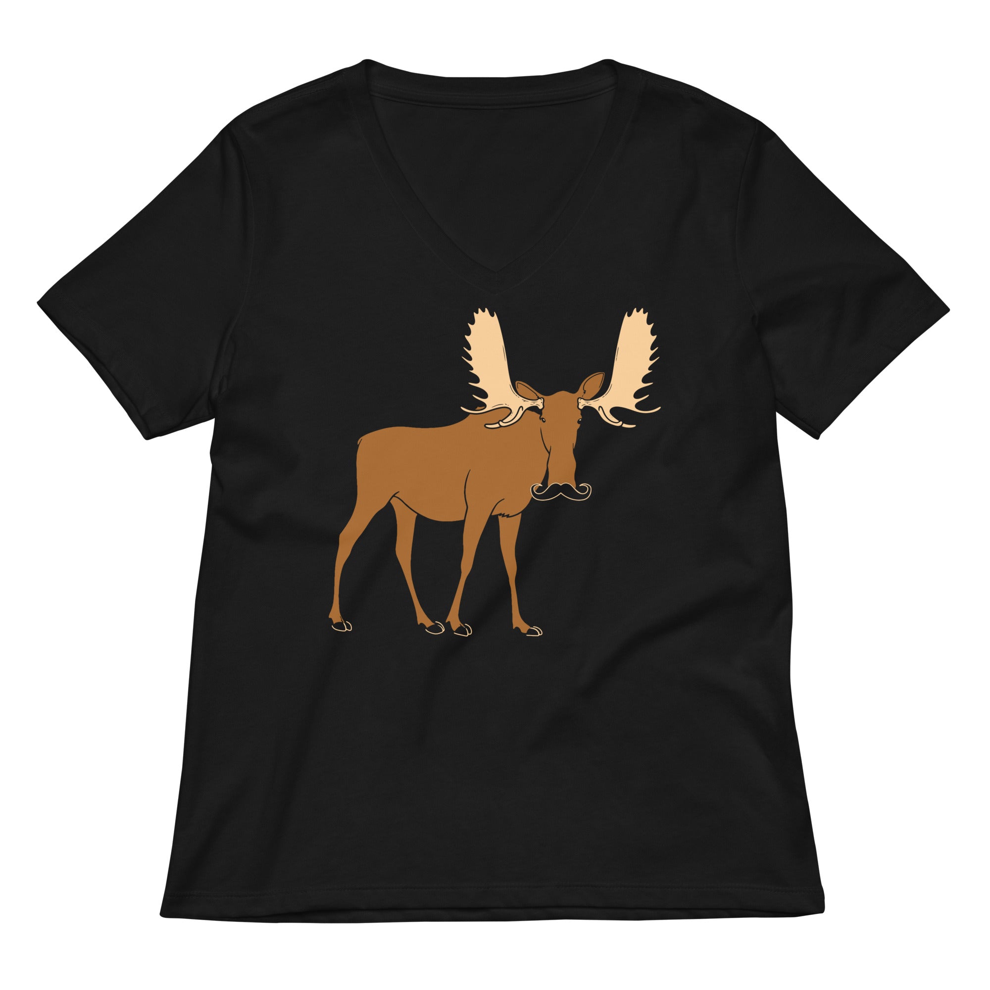 Moosestache Women's V-Neck Tee