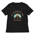 My Weekends Are In Tents Women's V-Neck Tee