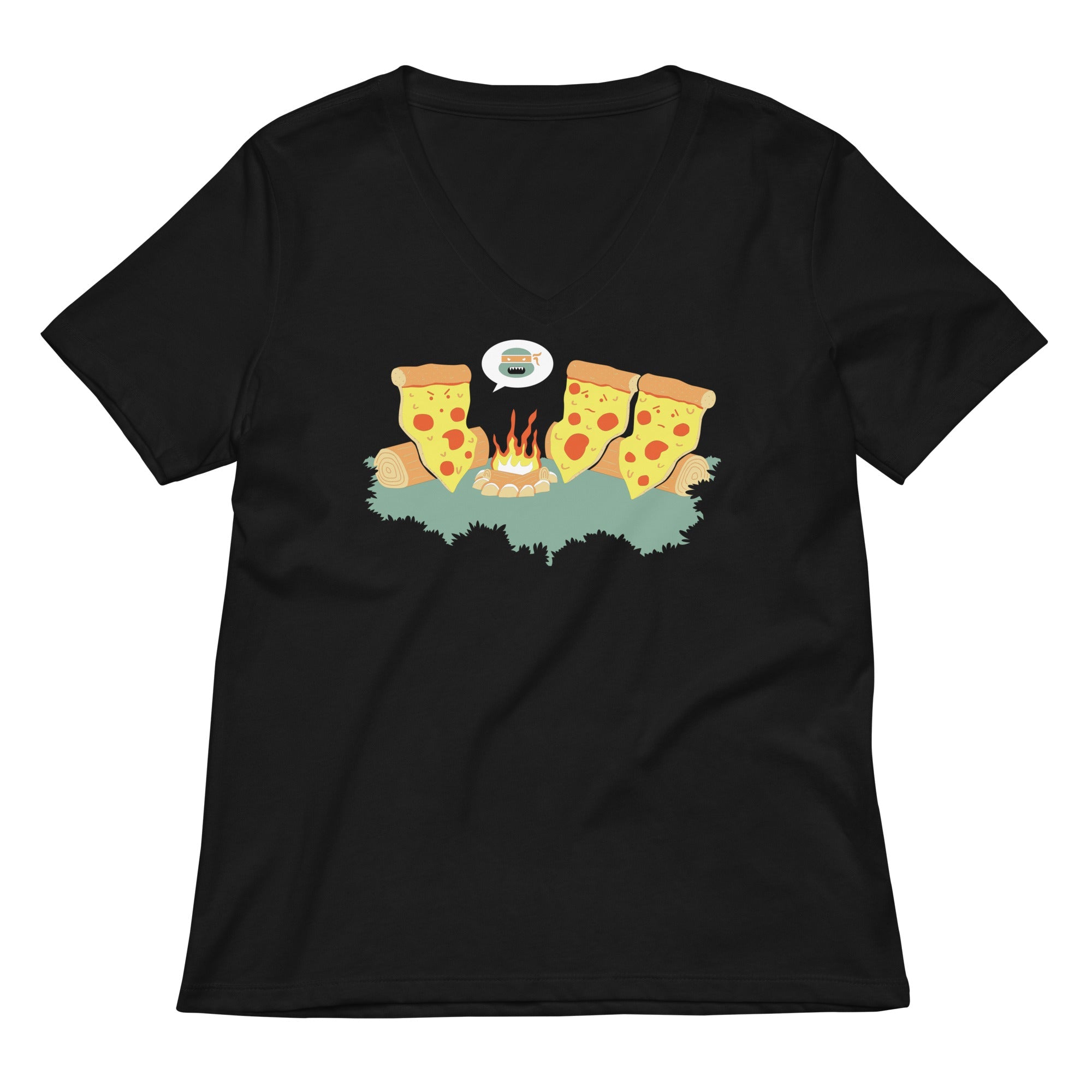 Pizza Campfire Story Women's V-Neck Tee
