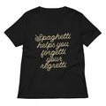 Spaghetti Helps You Forgetti Your Regretti Women's V-Neck Tee