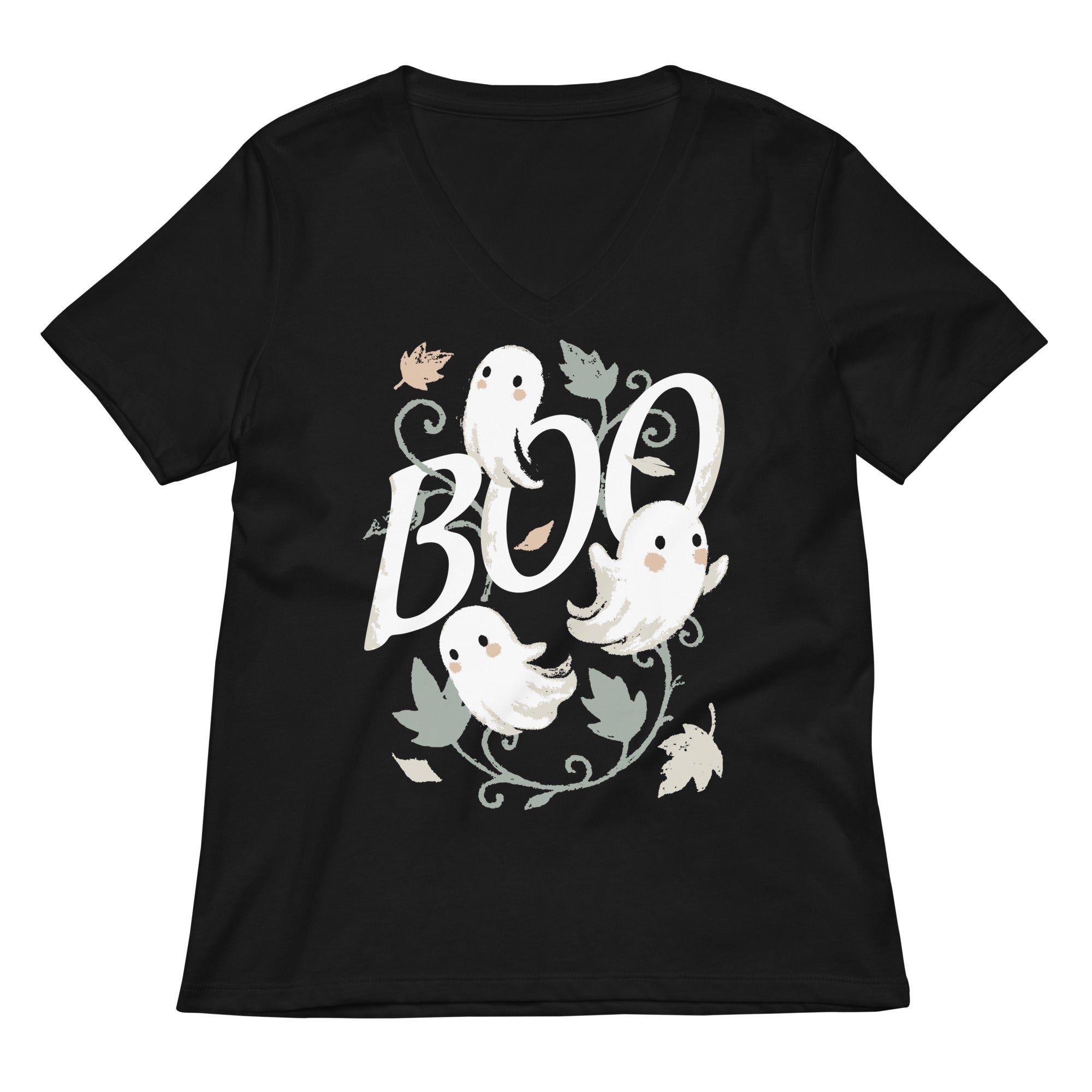 Boo Ghosts Women's V-Neck Tee