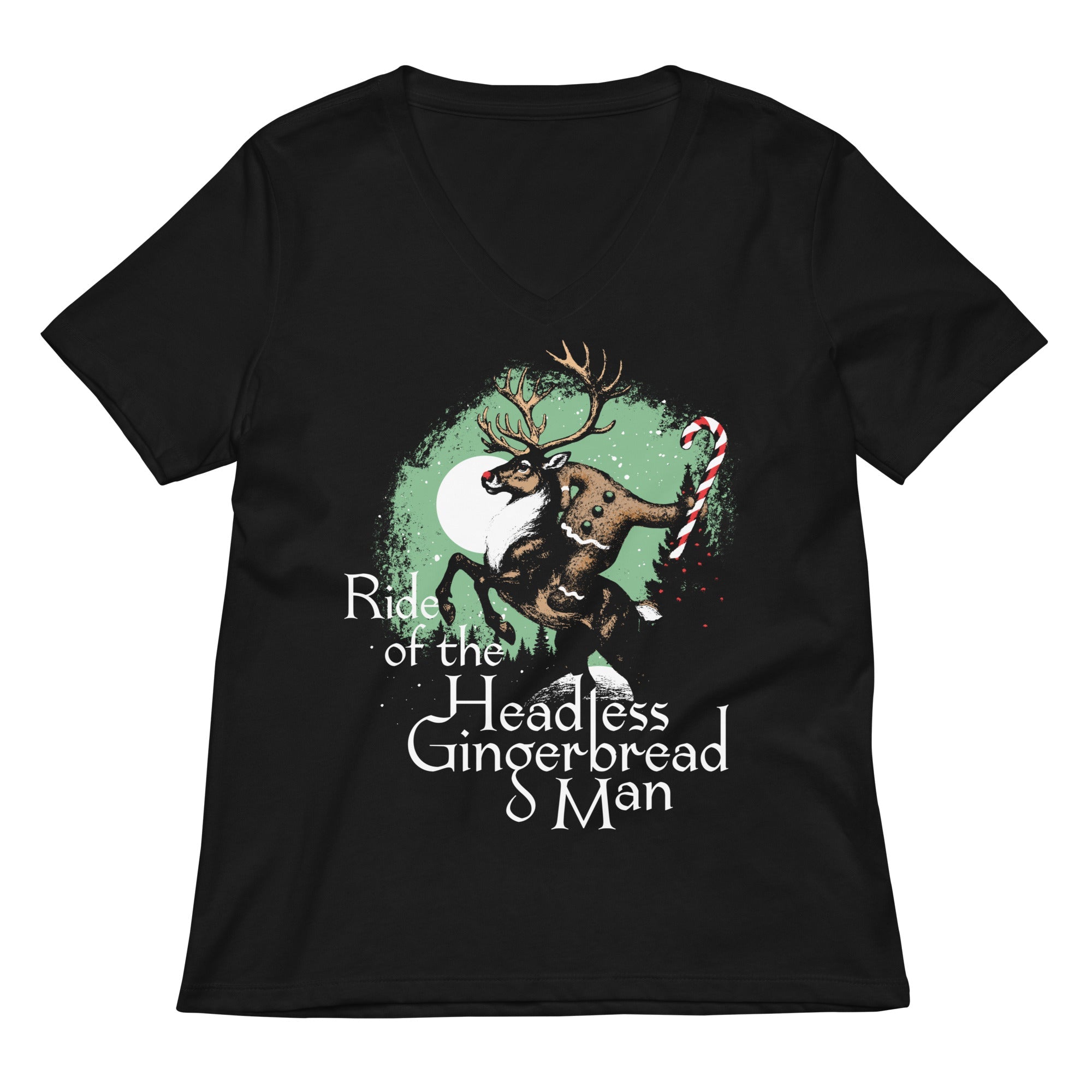 Ride Of The Headless Gingerbread Man Women's V-Neck Tee