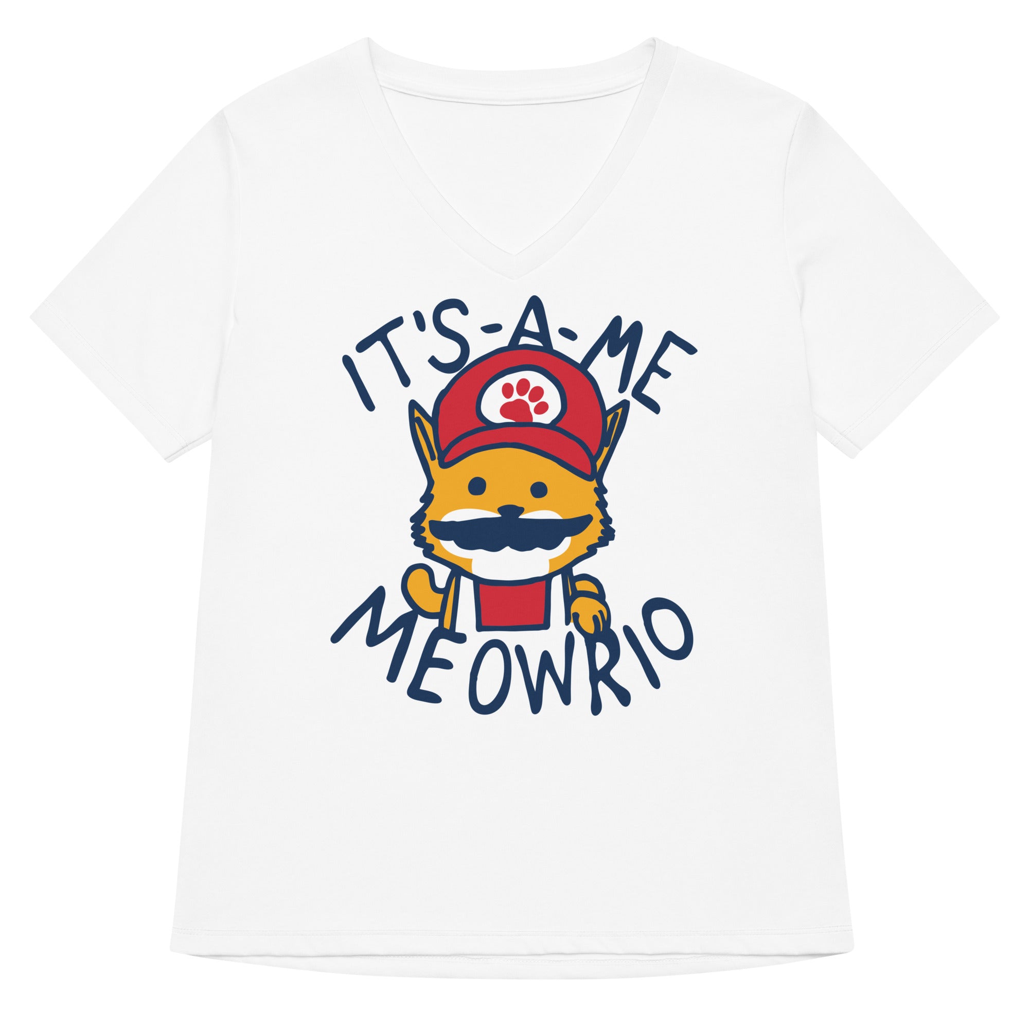 It's-a-me Meowrio Women's V-Neck Tee
