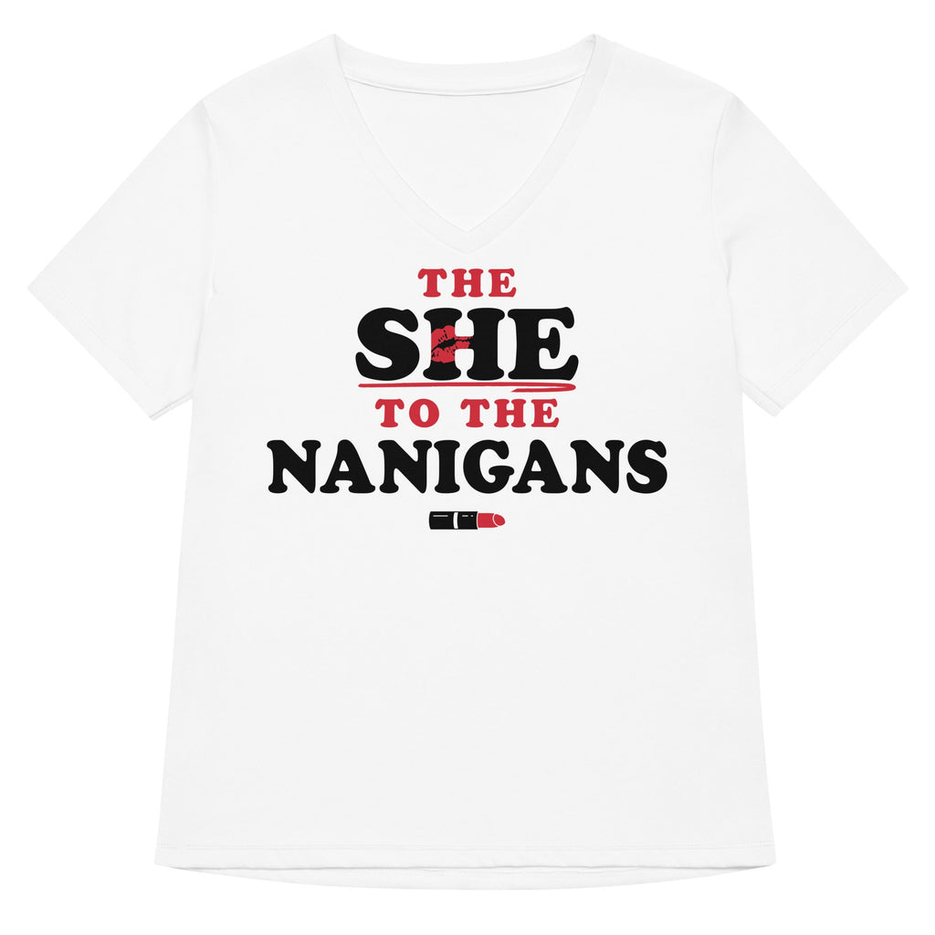 The She To The Nanigans Women's V-Neck Tee